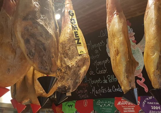 Jamon hanging in Tapas Alley