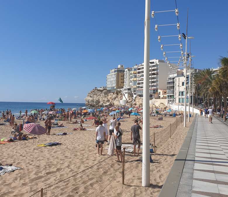 Levante Beach looking toward the Old Town