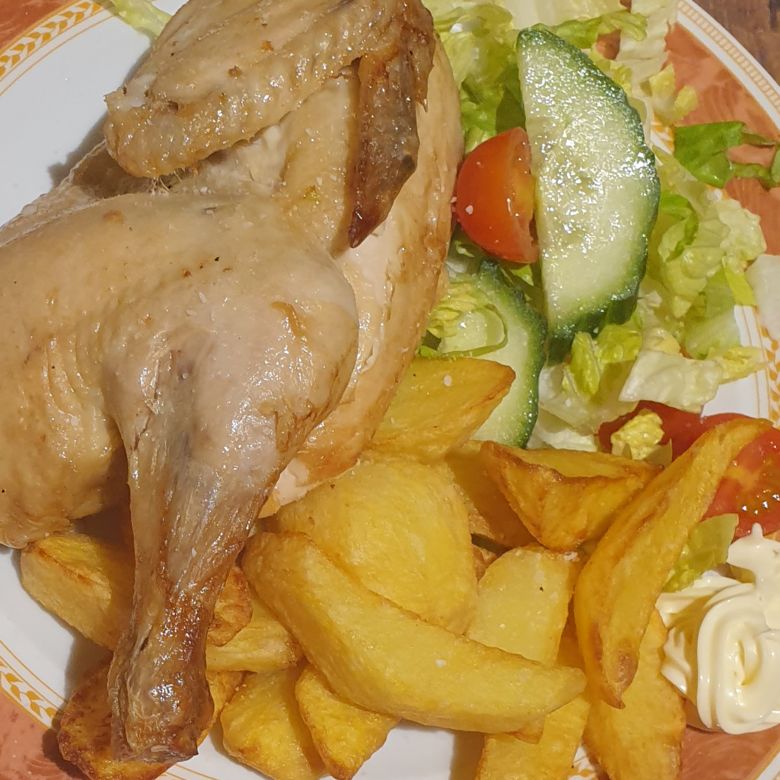 Chicken and Chips at the Halfway House Benidorm