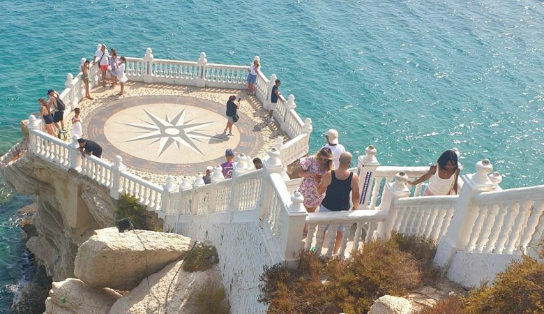 The Punta del Canfali mirador at the top of Benidorm Old Town, looking out over the sea