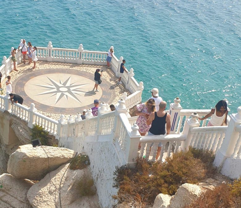 The Punta del Canfali mirador at the top of Benidorm Old Town, looking out over the sea