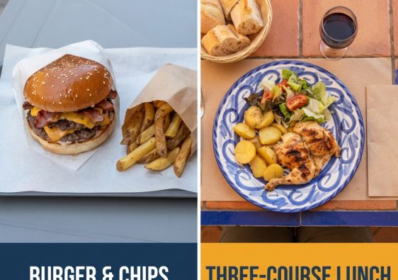 Benidorm fast food compared with a menu del dia