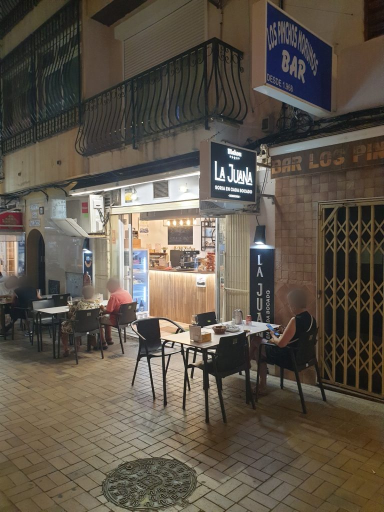 La Juana bar terrace at night in Benidorm Old Town